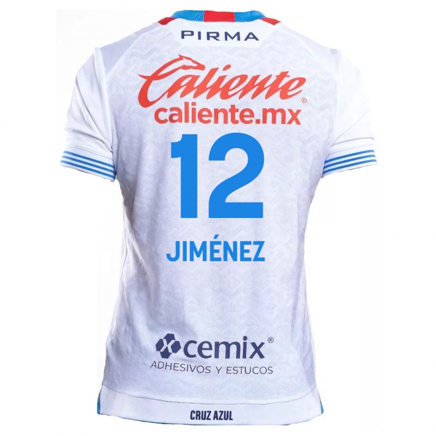 Niño Camiseta Luis Jiménez #12 Blanco Azul 2ª Equipación 2024/25 La Camisa Perú