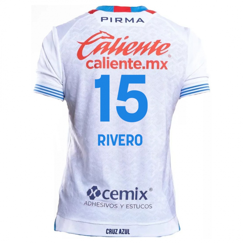 Niño Camiseta Ignacio Rivero #15 Blanco Azul 2ª Equipación 2024/25 La Camisa Perú