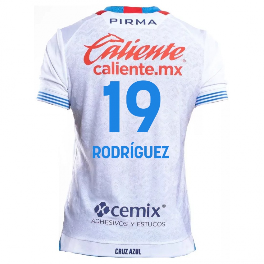 Niño Camiseta Carlos Rodríguez #19 Blanco Azul 2ª Equipación 2024/25 La Camisa Perú