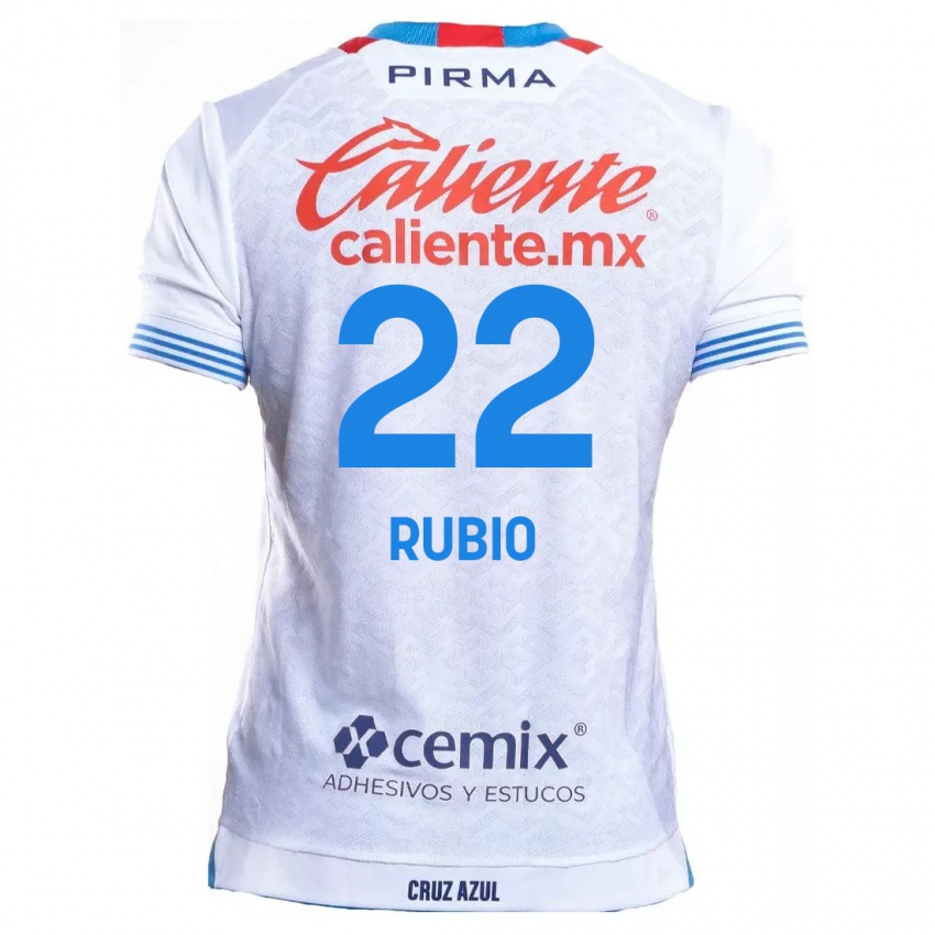 Niño Camiseta Raymundo Rubio #22 Blanco Azul 2ª Equipación 2024/25 La Camisa Perú