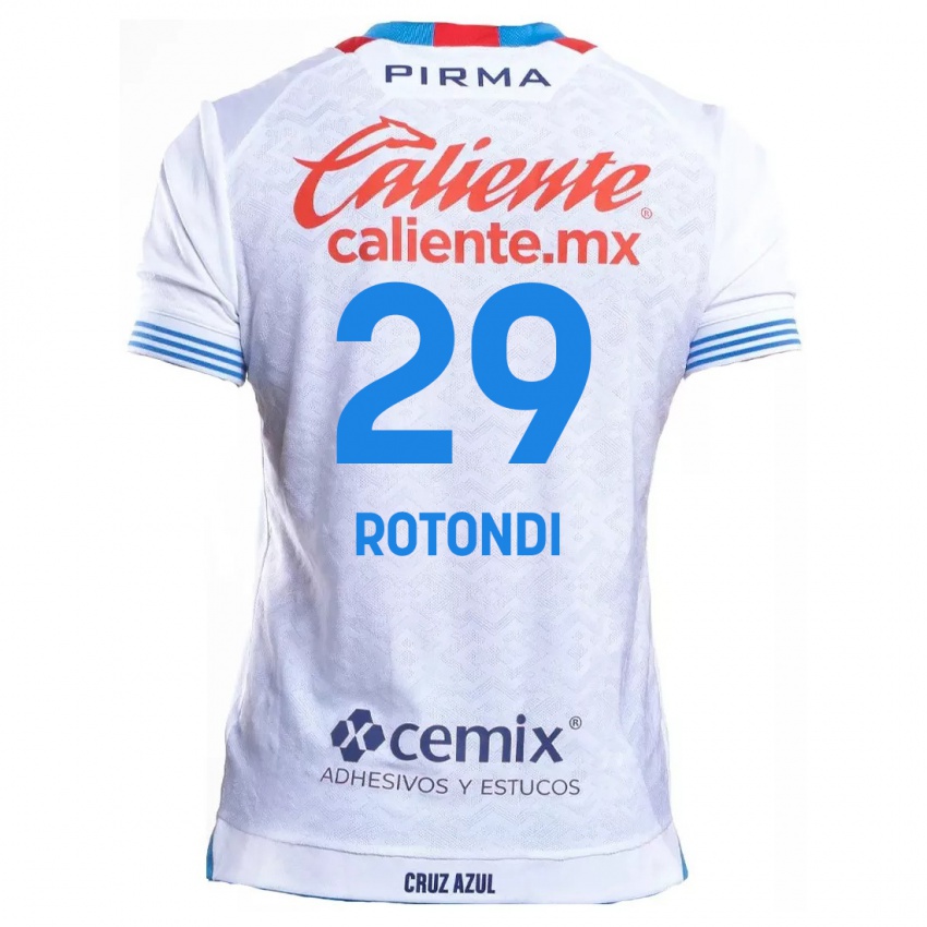 Niño Camiseta Carlos Rotondi #29 Blanco Azul 2ª Equipación 2024/25 La Camisa Perú