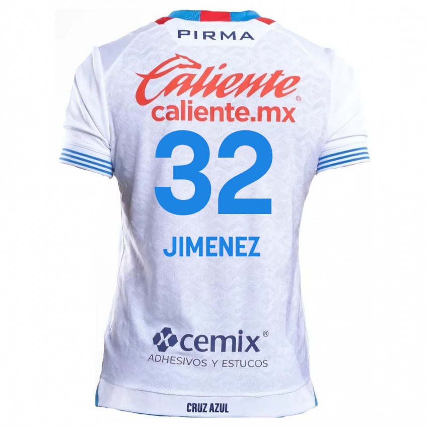 Niño Camiseta Cristian Jimenez #32 Blanco Azul 2ª Equipación 2024/25 La Camisa Perú