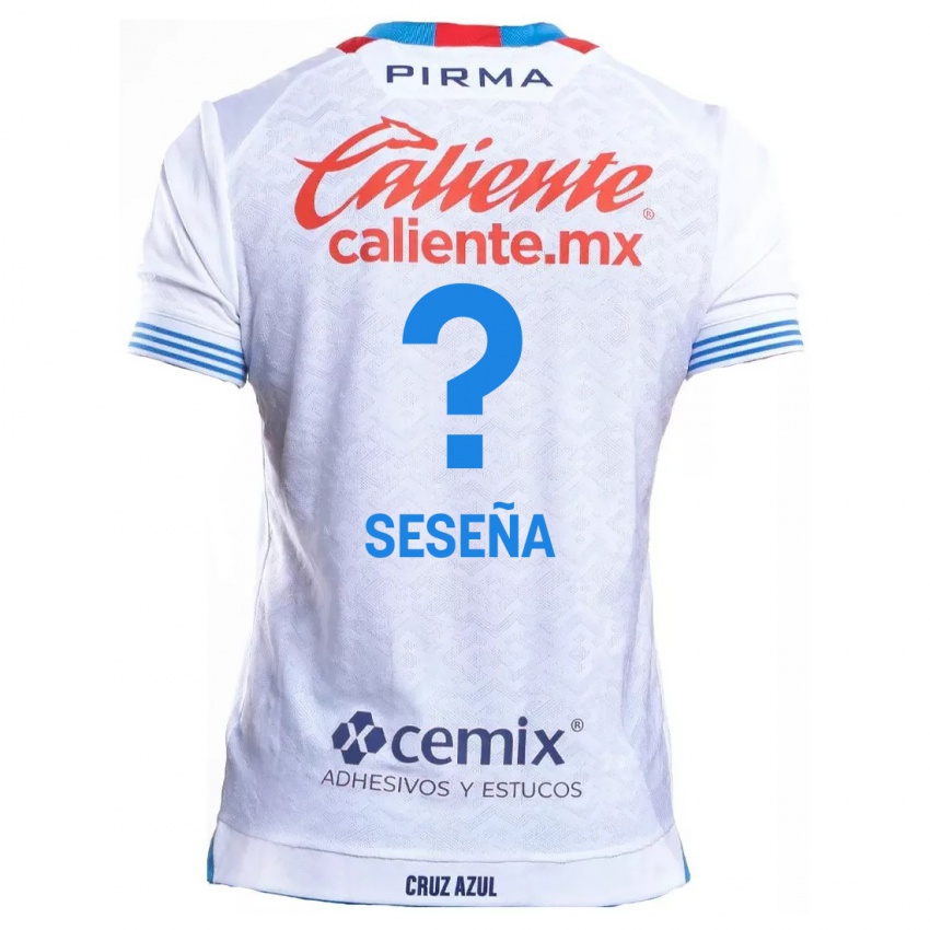 Niño Camiseta Miguel Seseña #0 Blanco Azul 2ª Equipación 2024/25 La Camisa Perú