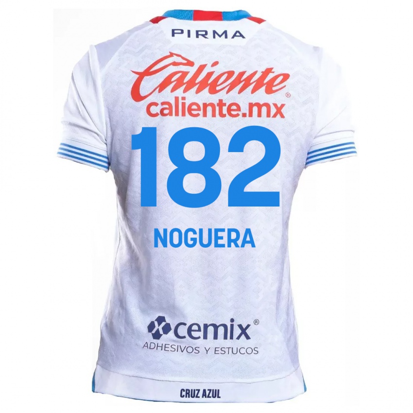 Niño Camiseta Heldrich Noguera #182 Blanco Azul 2ª Equipación 2024/25 La Camisa Perú