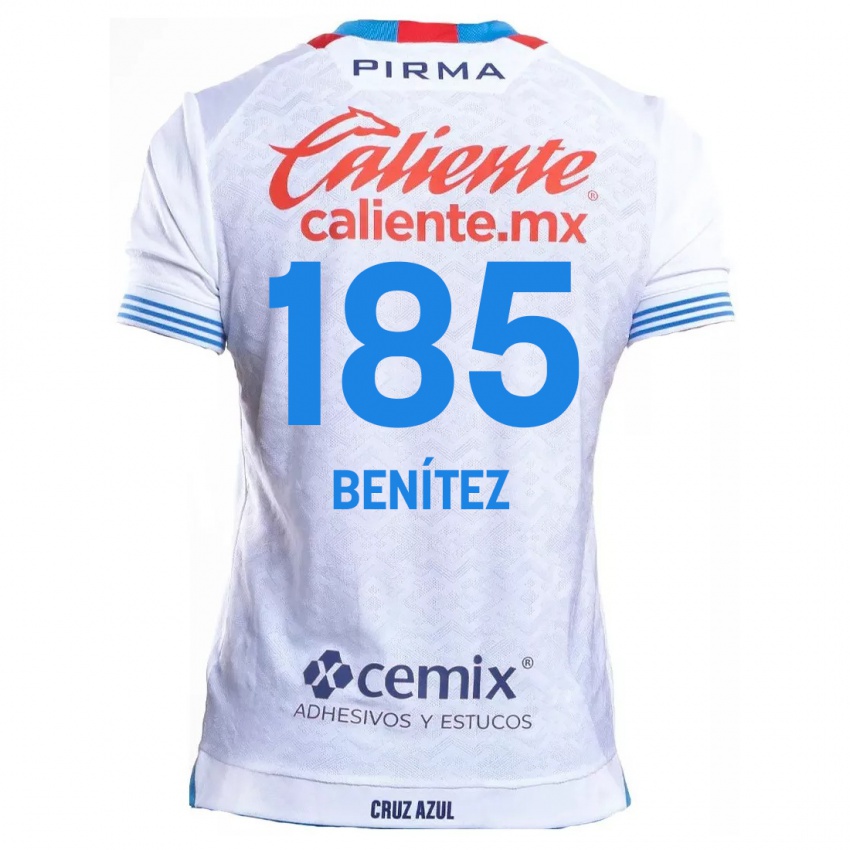 Niño Camiseta Cristopher Benitez #185 Blanco Azul 2ª Equipación 2024/25 La Camisa Perú