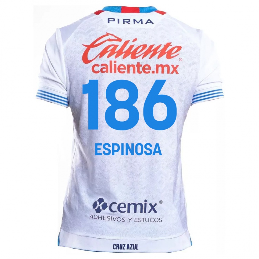 Niño Camiseta Brandón Espinosa #186 Blanco Azul 2ª Equipación 2024/25 La Camisa Perú