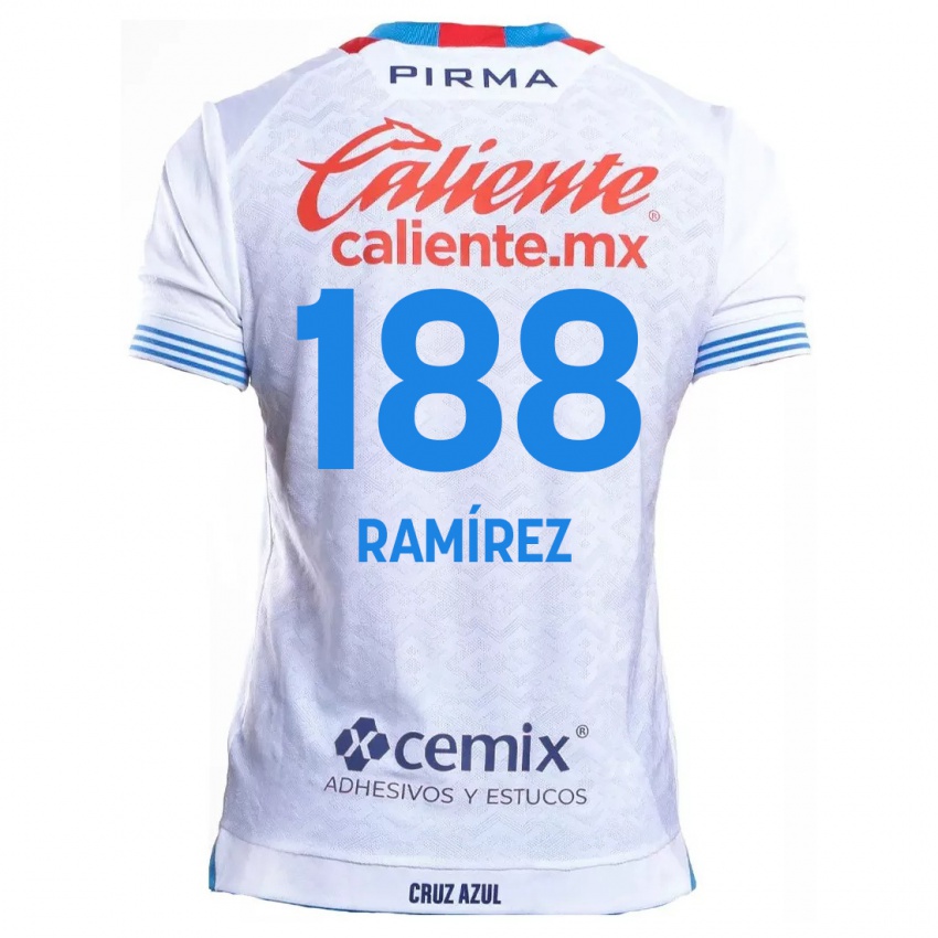 Niño Camiseta Diego Ramírez #188 Blanco Azul 2ª Equipación 2024/25 La Camisa Perú