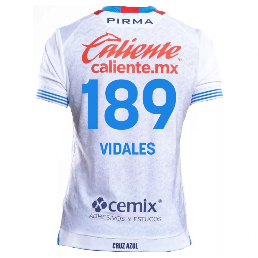 Niño Camiseta Álvaro Vidales #189 Blanco Azul 2ª Equipación 2024/25 La Camisa Perú