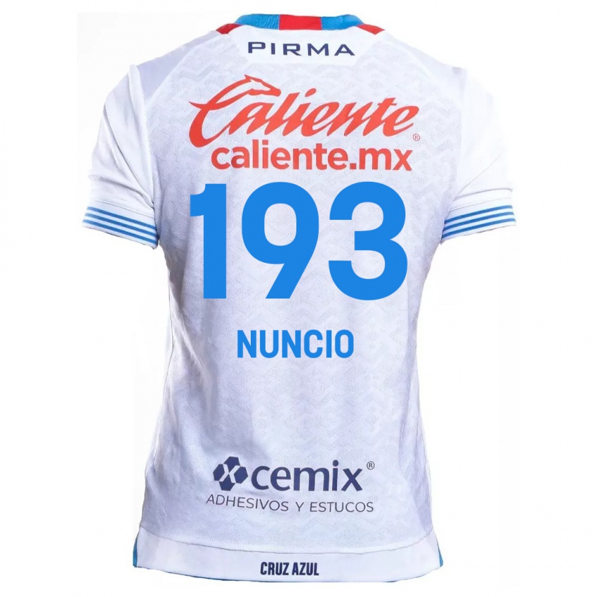 Niño Camiseta Jorge Nuncio #193 Blanco Azul 2ª Equipación 2024/25 La Camisa Perú