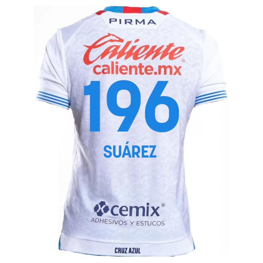 Niño Camiseta Javier Suárez #196 Blanco Azul 2ª Equipación 2024/25 La Camisa Perú