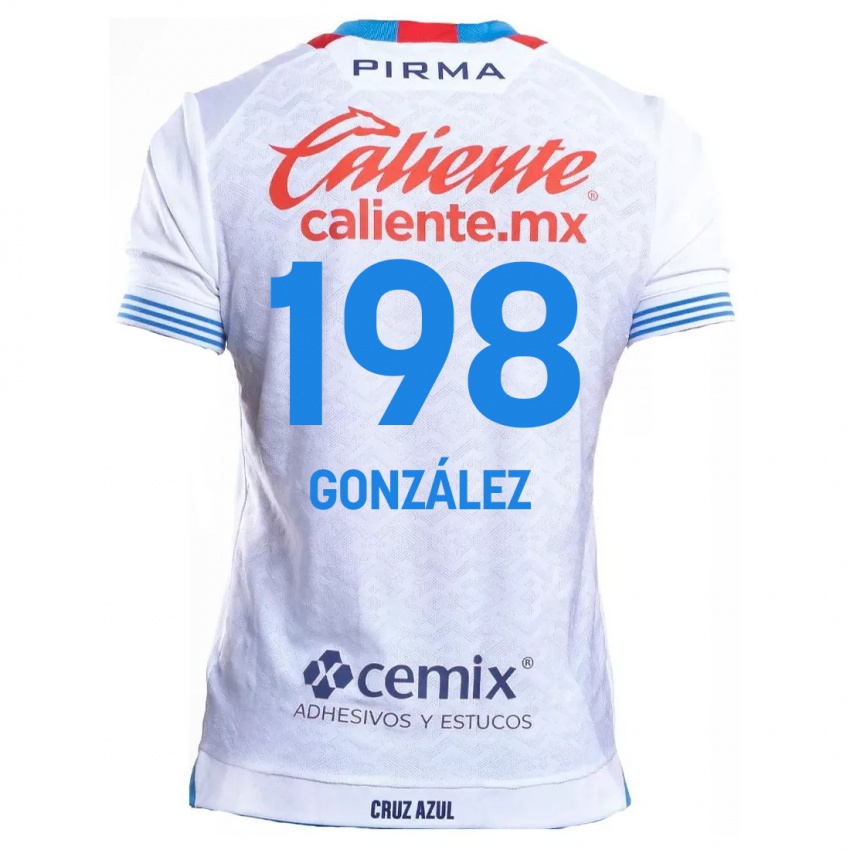 Niño Camiseta Kenneth González #198 Blanco Azul 2ª Equipación 2024/25 La Camisa Perú