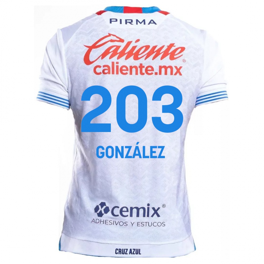 Niño Camiseta Rogelio González #203 Blanco Azul 2ª Equipación 2024/25 La Camisa Perú