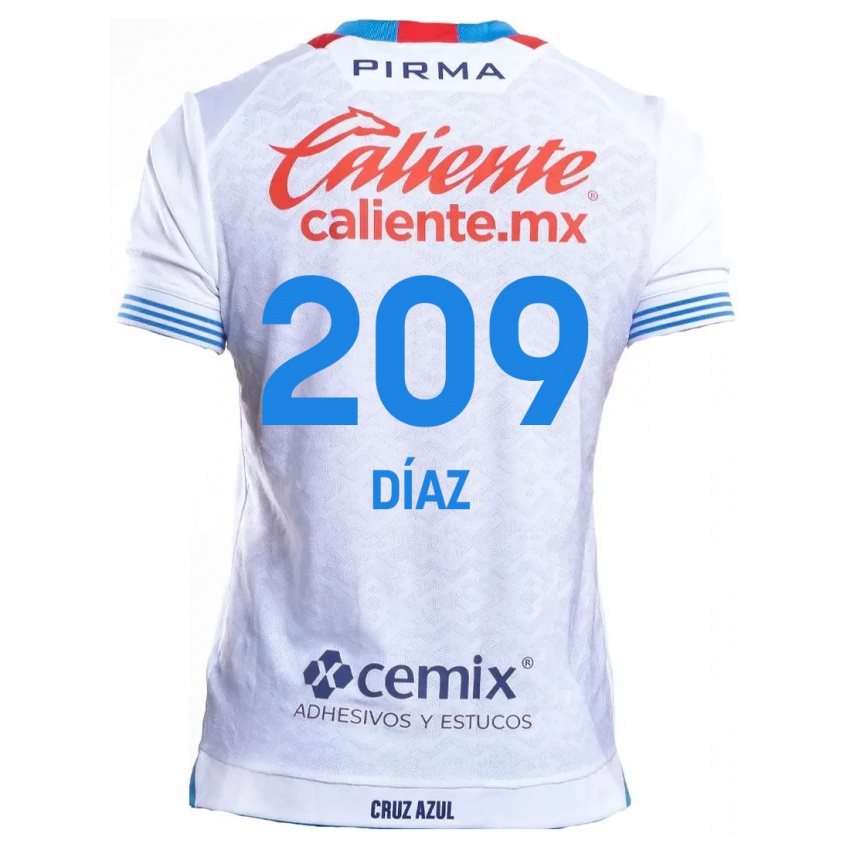 Niño Camiseta Josué Díaz #209 Blanco Azul 2ª Equipación 2024/25 La Camisa Perú