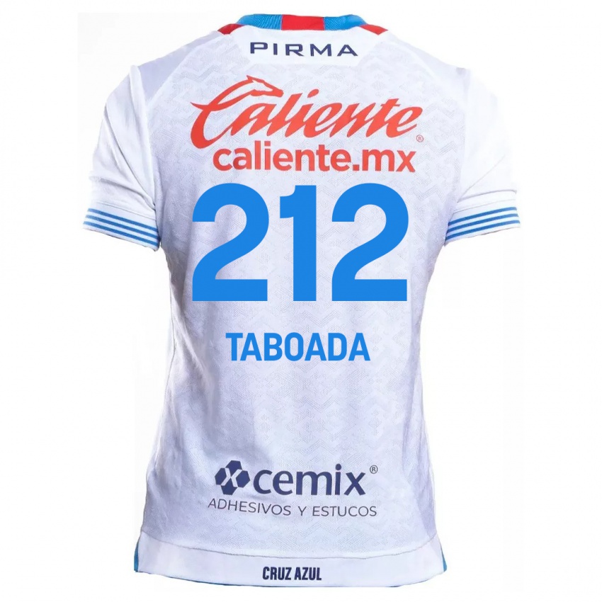 Niño Camiseta Víctor Taboada #212 Blanco Azul 2ª Equipación 2024/25 La Camisa Perú