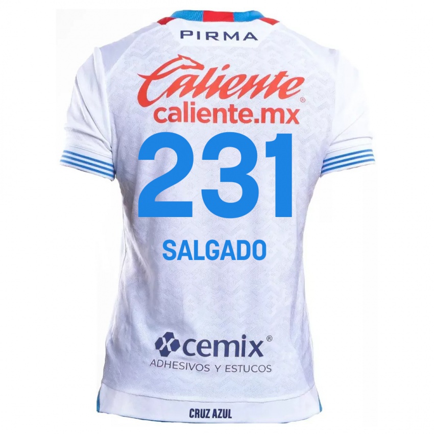 Niño Camiseta Bruno Salgado #231 Blanco Azul 2ª Equipación 2024/25 La Camisa Perú