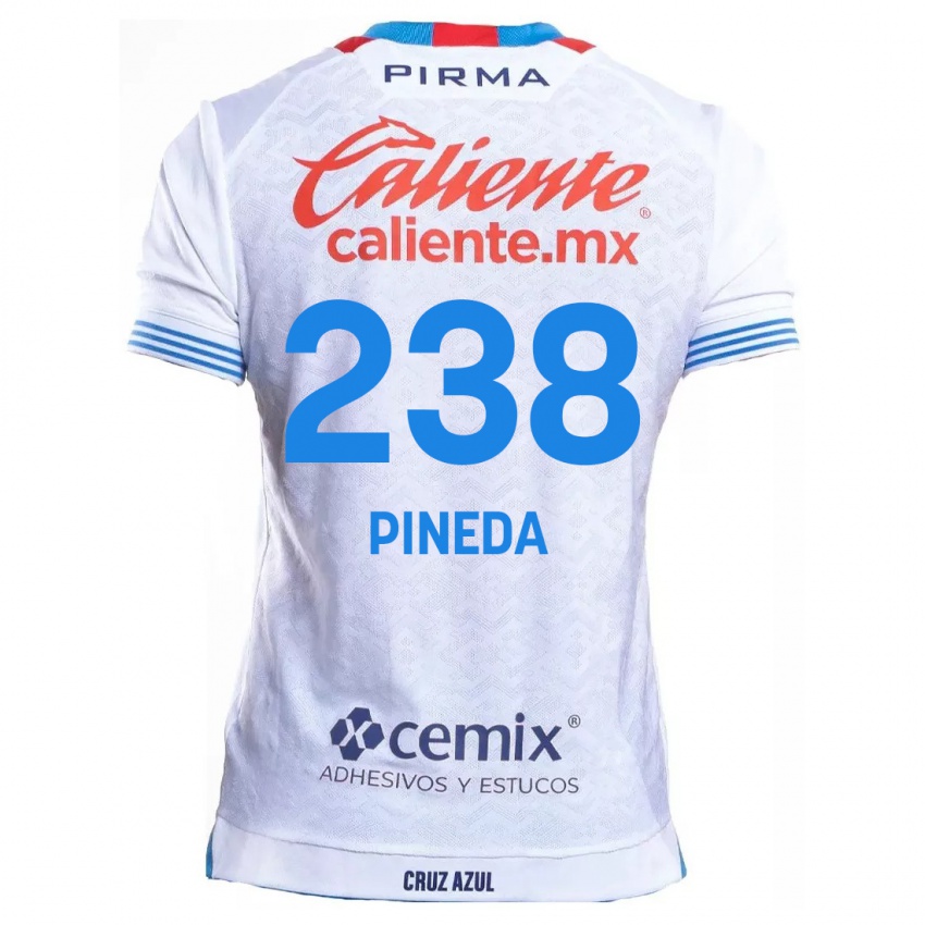 Niño Camiseta Zadiel Pineda #238 Blanco Azul 2ª Equipación 2024/25 La Camisa Perú