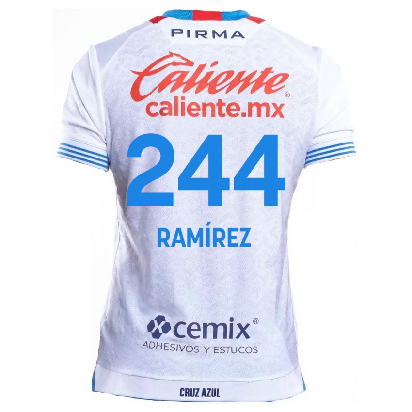 Niño Camiseta Nicolás Ramírez #244 Blanco Azul 2ª Equipación 2024/25 La Camisa Perú