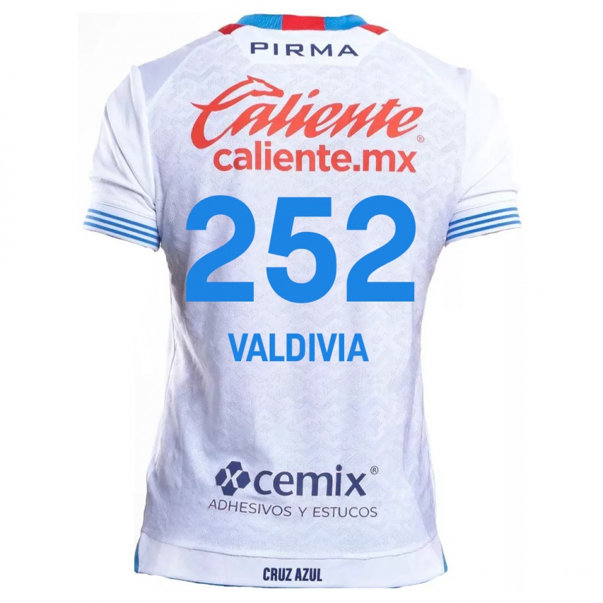 Niño Camiseta Christian Valdivia #252 Blanco Azul 2ª Equipación 2024/25 La Camisa Perú