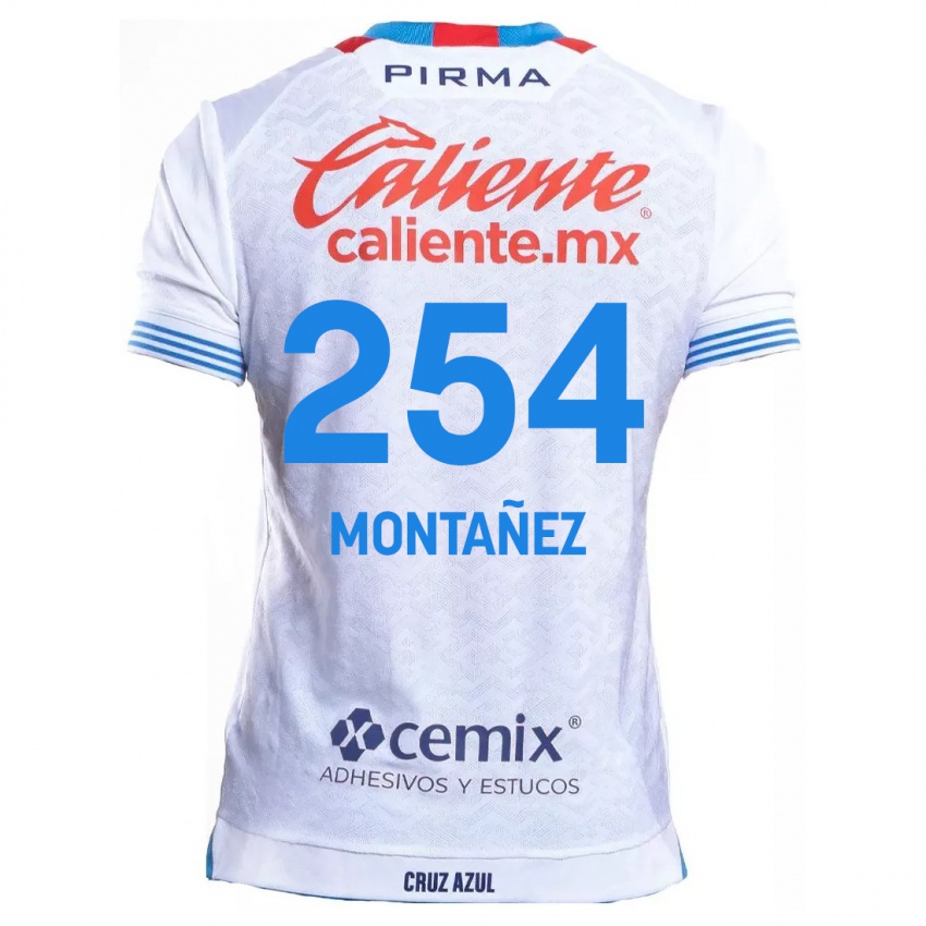 Niño Camiseta Humberto Montañez #254 Blanco Azul 2ª Equipación 2024/25 La Camisa Perú