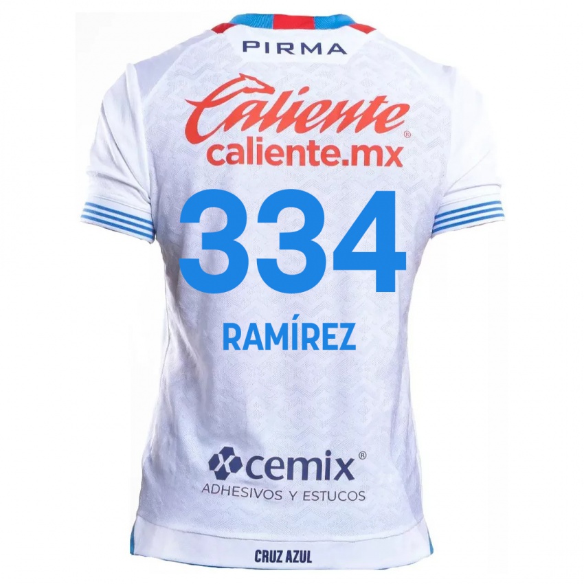 Niño Camiseta Mauricio Ramírez #334 Blanco Azul 2ª Equipación 2024/25 La Camisa Perú