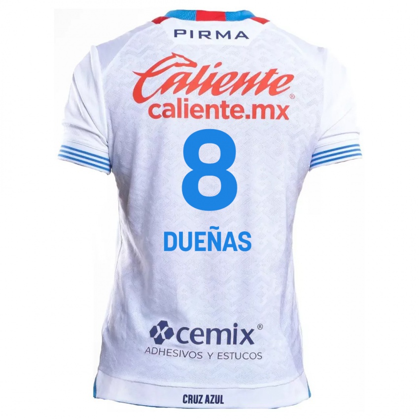 Niño Camiseta Jesus Duenas #8 Blanco Azul 2ª Equipación 2024/25 La Camisa Perú