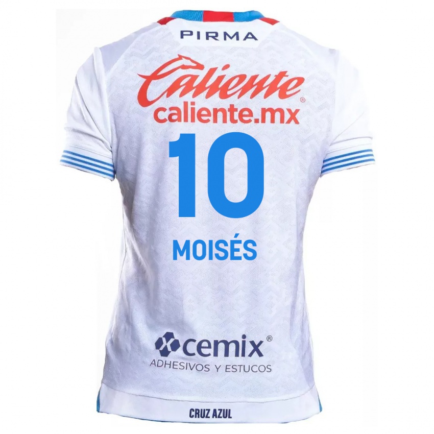 Niño Camiseta Moisés Vieira #10 Blanco Azul 2ª Equipación 2024/25 La Camisa Perú