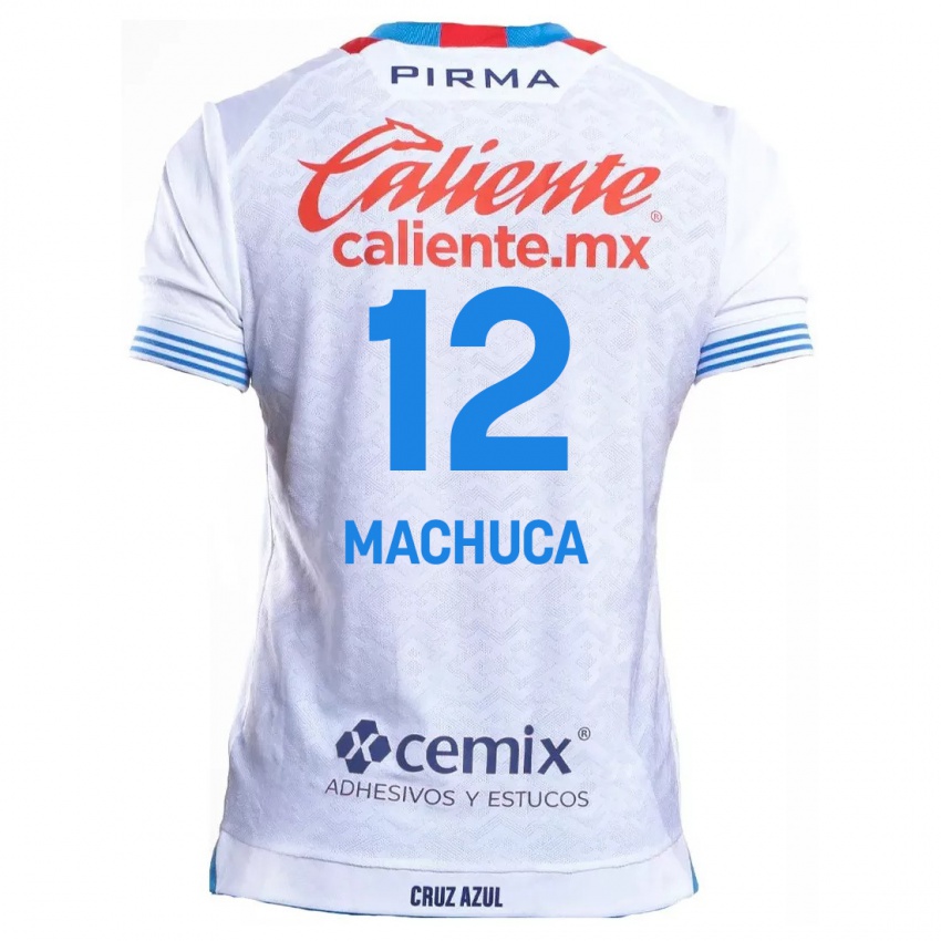 Niño Camiseta Gabriela Machuca #12 Blanco Azul 2ª Equipación 2024/25 La Camisa Perú