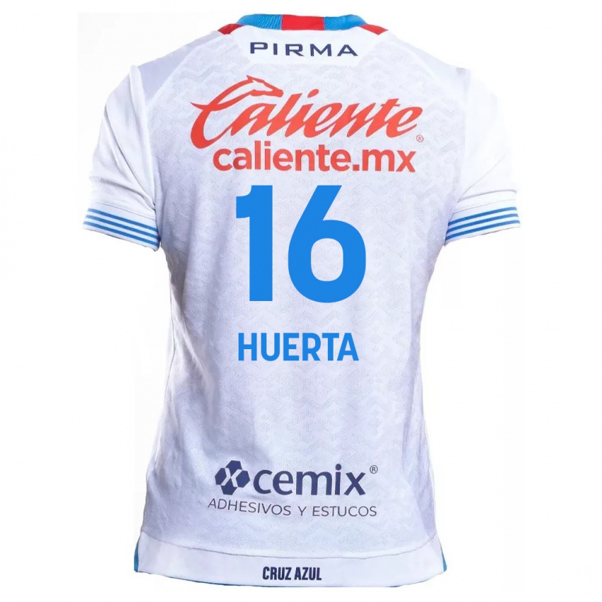 Niño Camiseta Ana Gabriela Huerta #16 Blanco Azul 2ª Equipación 2024/25 La Camisa Perú