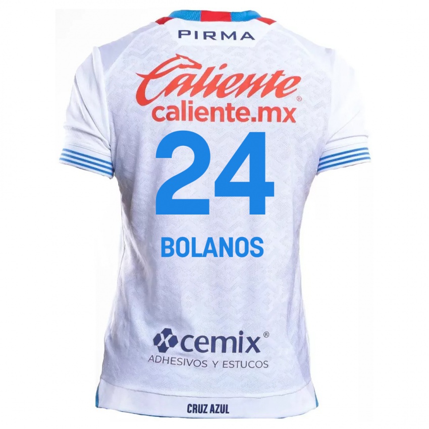 Niño Camiseta Jatziry Bolanos #24 Blanco Azul 2ª Equipación 2024/25 La Camisa Perú