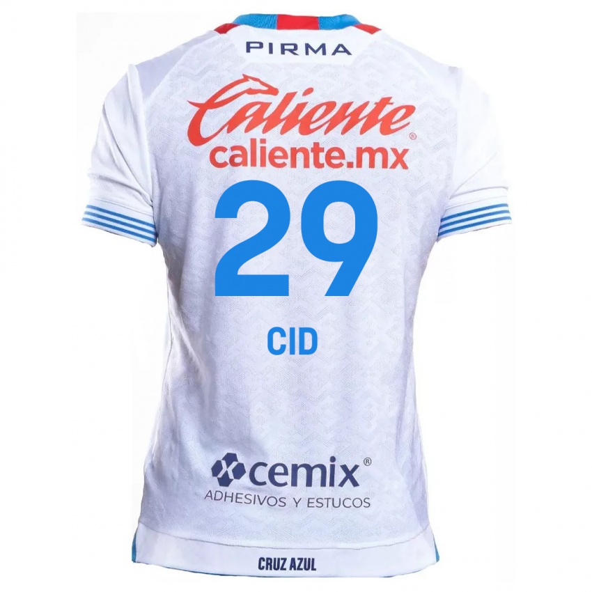 Niño Camiseta Claudia Cid #29 Blanco Azul 2ª Equipación 2024/25 La Camisa Perú