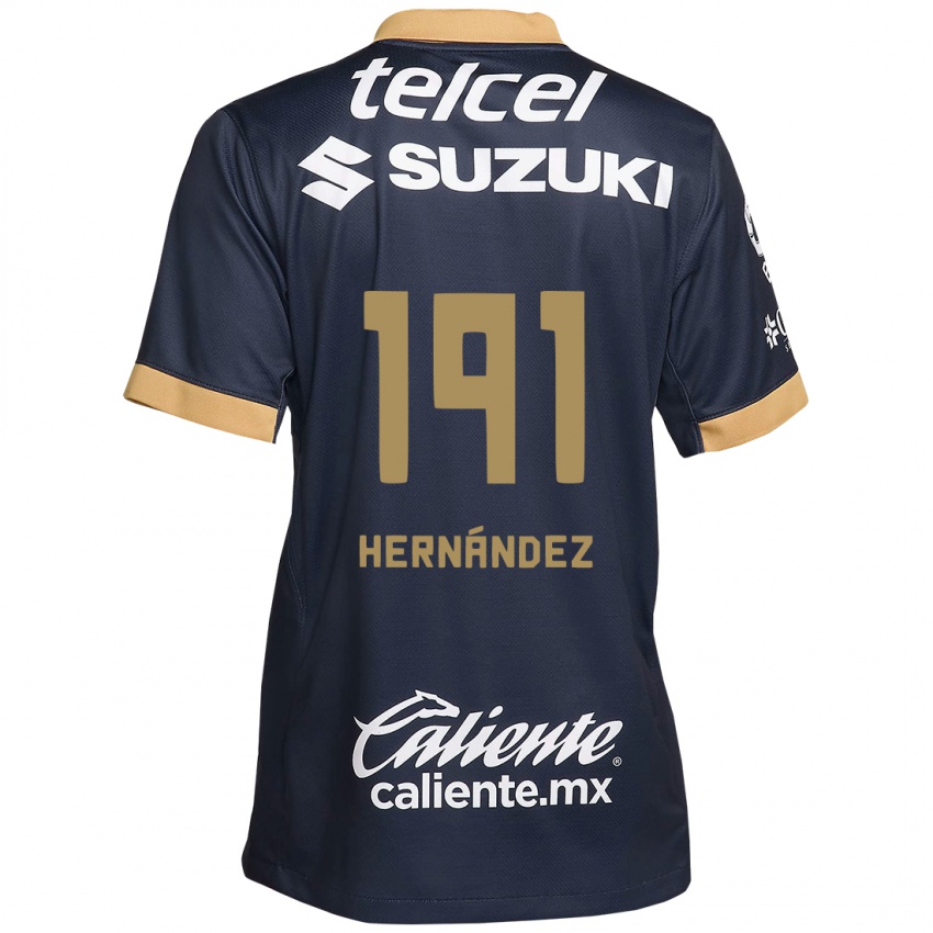 Niño Camiseta Marco Hernández #191 Obsidiana Dorada Blanca 2ª Equipación 2024/25 La Camisa Perú