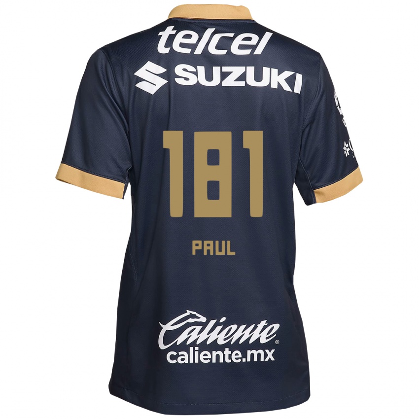 Niño Camiseta Miguel Paul #181 Obsidiana Dorada Blanca 2ª Equipación 2024/25 La Camisa Perú