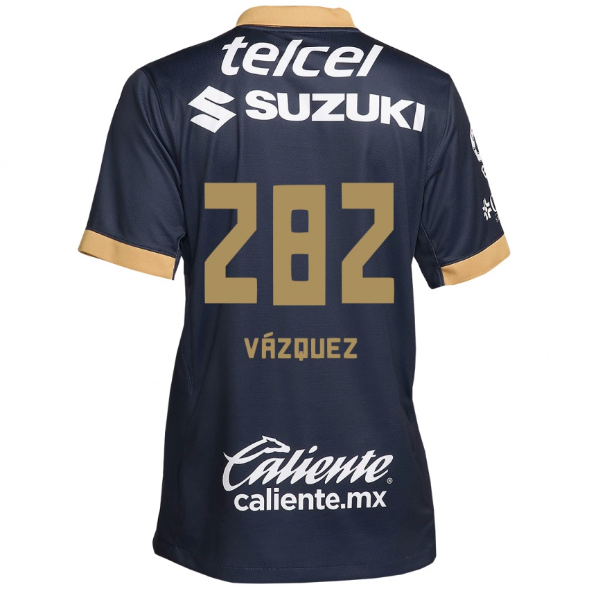 Niño Camiseta Austin Vázquez #282 Obsidiana Dorada Blanca 2ª Equipación 2024/25 La Camisa Perú