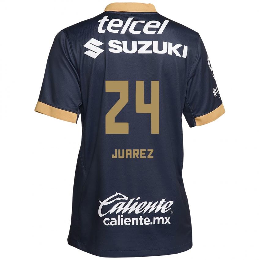 Niño Camiseta Gabriela Juarez #24 Obsidiana Dorada Blanca 2ª Equipación 2024/25 La Camisa Perú