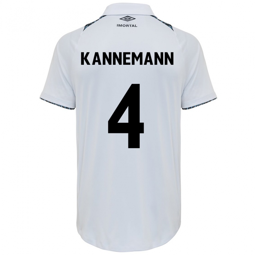 Niño Camiseta Walter Kannemann #4 Blanco Azul 2ª Equipación 2024/25 La Camisa Perú