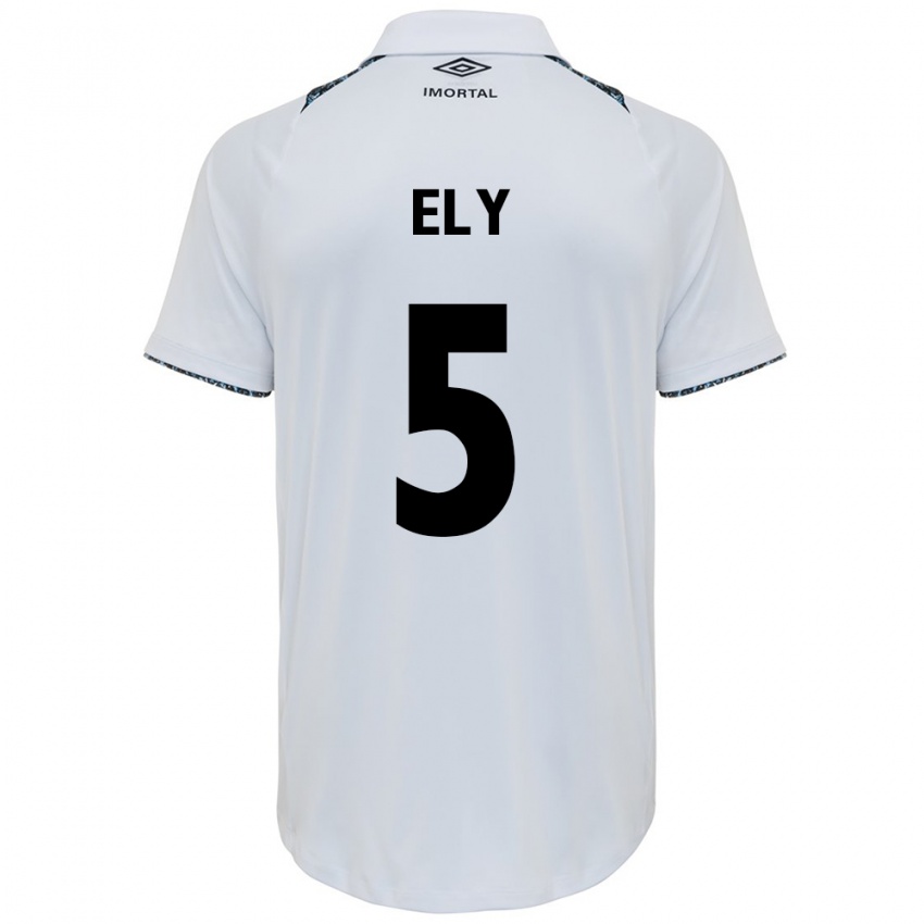 Niño Camiseta Rodrigo Ely #5 Blanco Azul 2ª Equipación 2024/25 La Camisa Perú