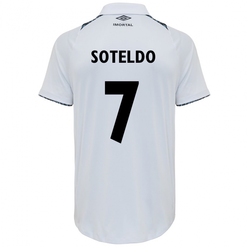 Niño Camiseta Yeferson Soteldo #7 Blanco Azul 2ª Equipación 2024/25 La Camisa Perú