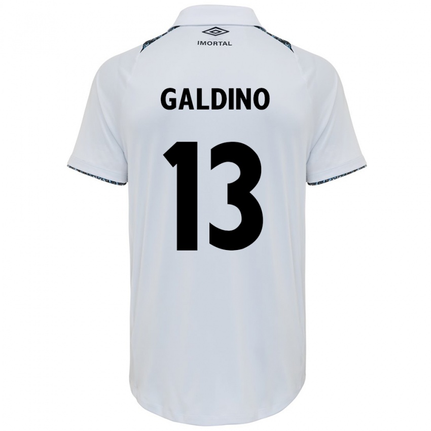 Niño Camiseta Everton Galdino #13 Blanco Azul 2ª Equipación 2024/25 La Camisa Perú