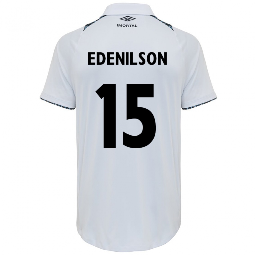 Niño Camiseta Edenilson #15 Blanco Azul 2ª Equipación 2024/25 La Camisa Perú