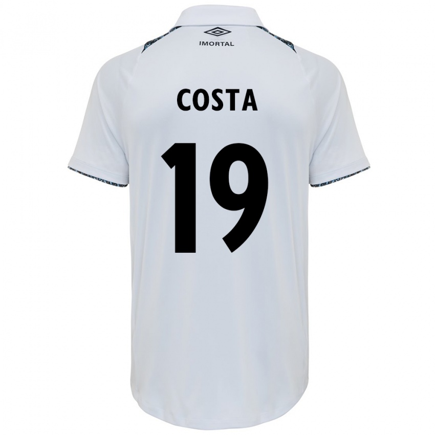 Niño Camiseta Diego Costa #19 Blanco Azul 2ª Equipación 2024/25 La Camisa Perú