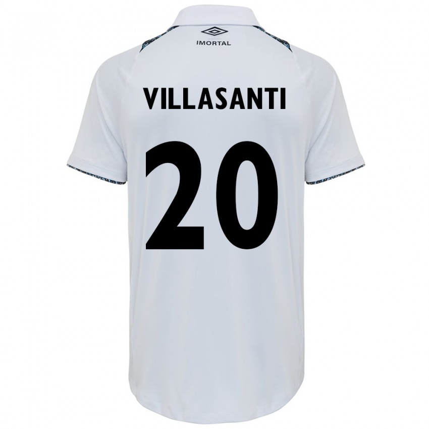 Niño Camiseta Mathías Villasanti #20 Blanco Azul 2ª Equipación 2024/25 La Camisa Perú