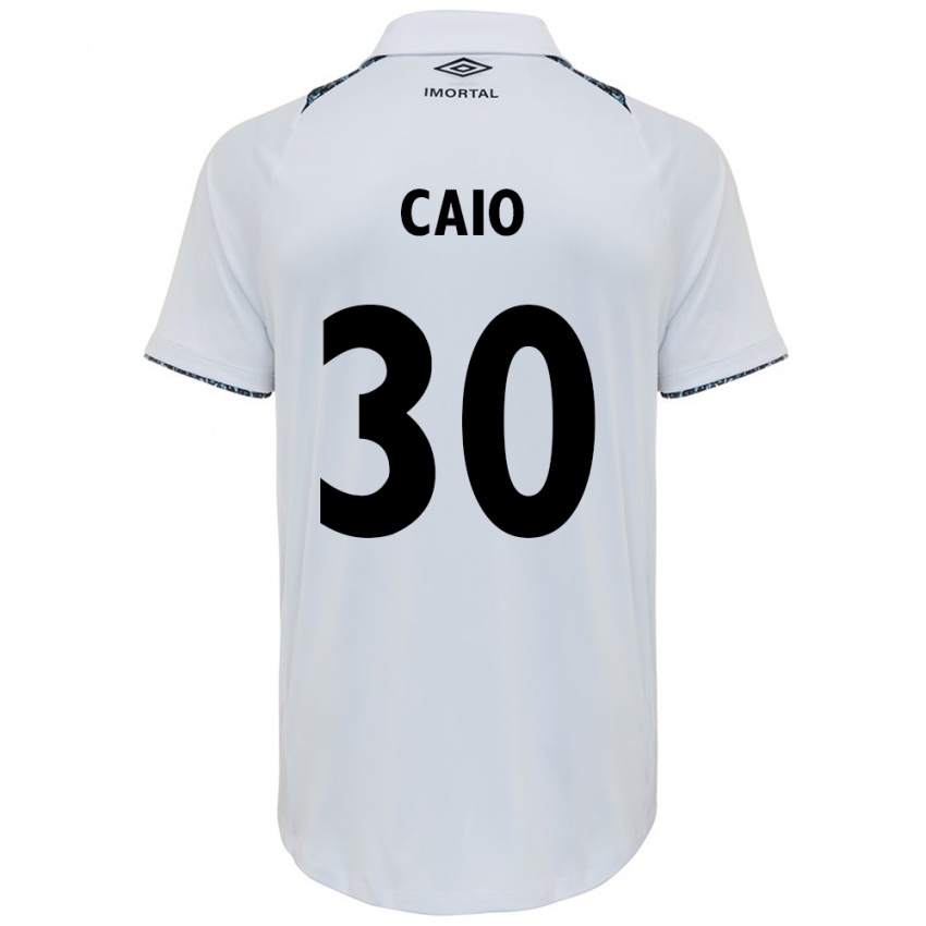 Niño Camiseta Rodrigo Caio #30 Blanco Azul 2ª Equipación 2024/25 La Camisa Perú