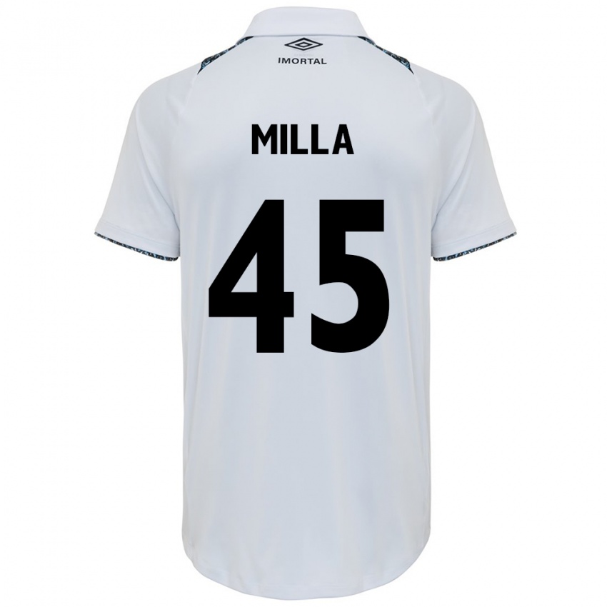 Niño Camiseta Lucas Milla #45 Blanco Azul 2ª Equipación 2024/25 La Camisa Perú