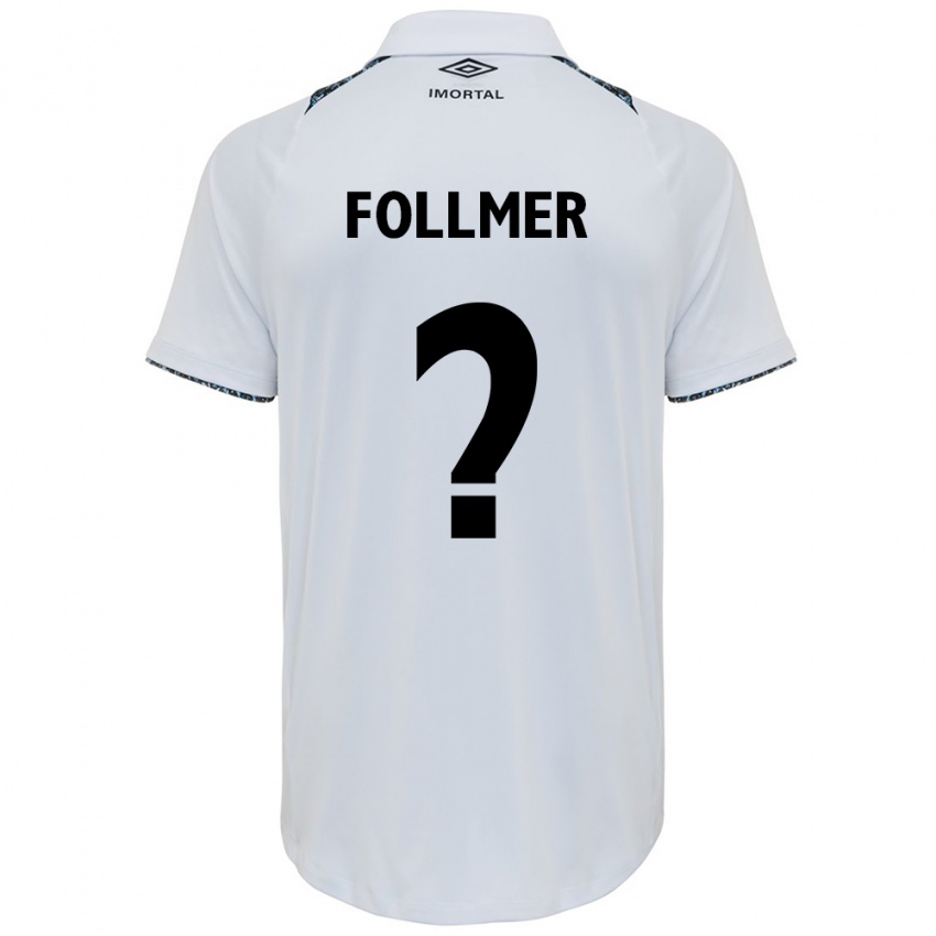 Niño Camiseta Luan Follmer #0 Blanco Azul 2ª Equipación 2024/25 La Camisa Perú