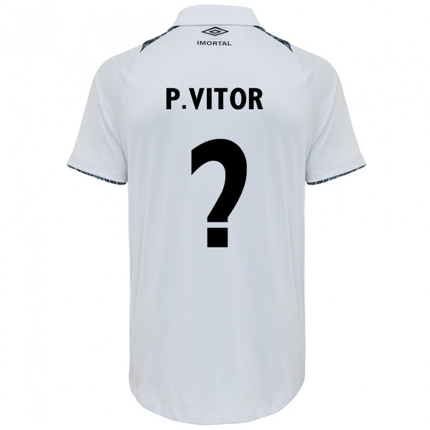 Niño Camiseta Pedro Vitor #0 Blanco Azul 2ª Equipación 2024/25 La Camisa Perú