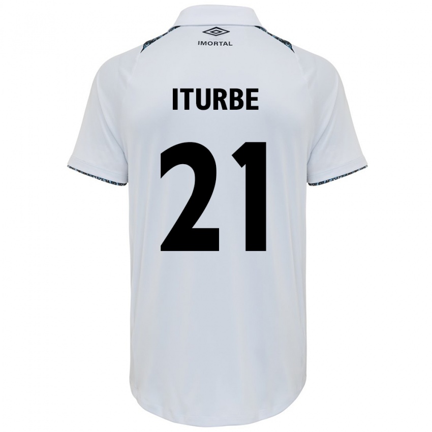 Niño Camiseta Juan Iturbe #21 Blanco Azul 2ª Equipación 2024/25 La Camisa Perú