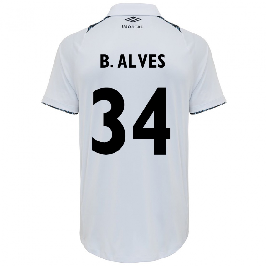 Niño Camiseta Bruno Alves #34 Blanco Azul 2ª Equipación 2024/25 La Camisa Perú