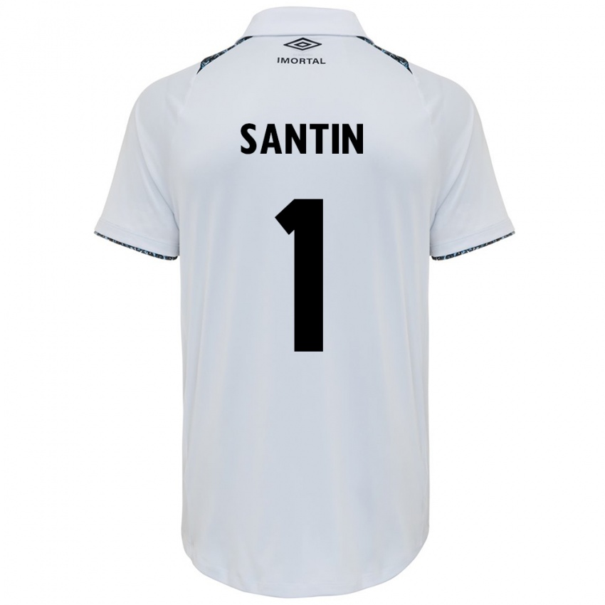 Niño Camiseta Duda Santin #1 Blanco Azul 2ª Equipación 2024/25 La Camisa Perú