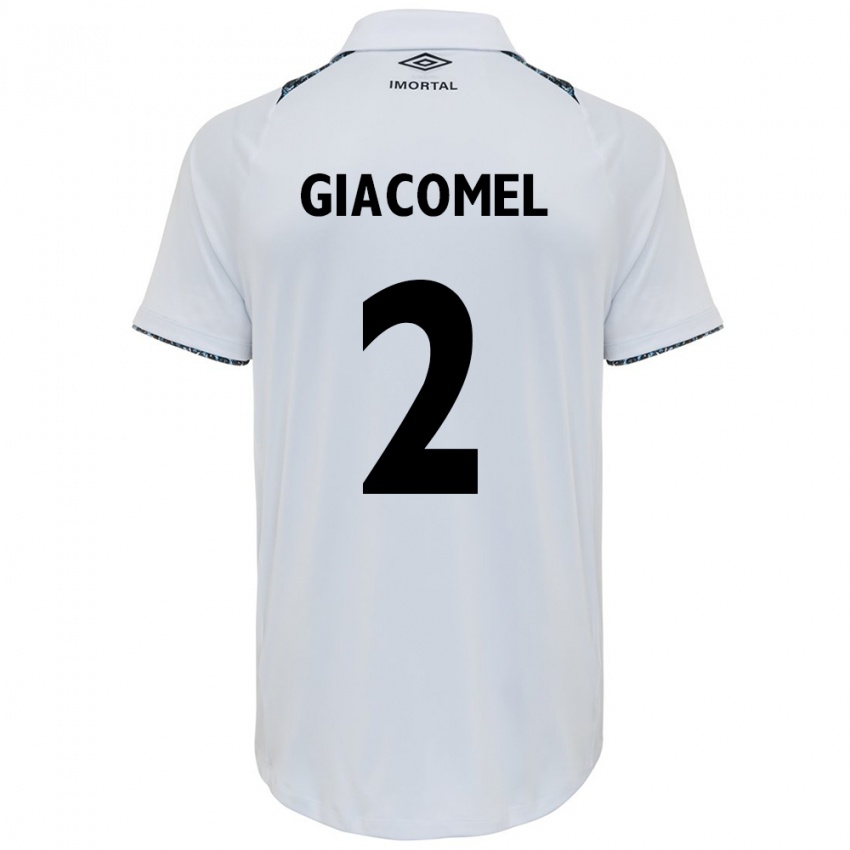 Niño Camiseta Laís Giacomel #2 Blanco Azul 2ª Equipación 2024/25 La Camisa Perú