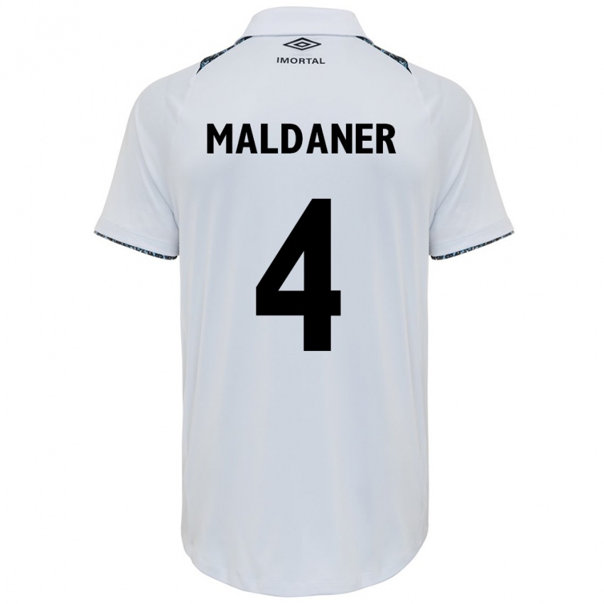 Niño Camiseta Pati Maldaner #4 Blanco Azul 2ª Equipación 2024/25 La Camisa Perú